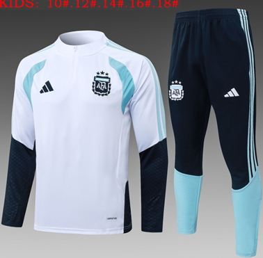 Chándal Argentina 2026 (White Half Zip) - NIÑOS